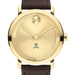 University of Virginia Men's Movado BOLD Gold with Chocolate Leather Strap