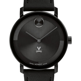 University of Virginia Men&#39;s Movado BOLD with Black Leather Strap Shot #1