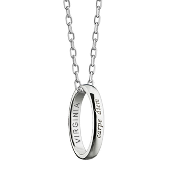 University of Virginia Monica Rich Kosann "Carpe Diem" Poesy Ring Necklace in Silver Shot #1