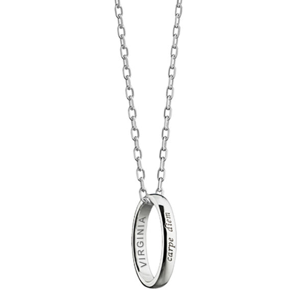University of Virginia Monica Rich Kosann "Carpe Diem" Poesy Ring Necklace in Silver Shot #2