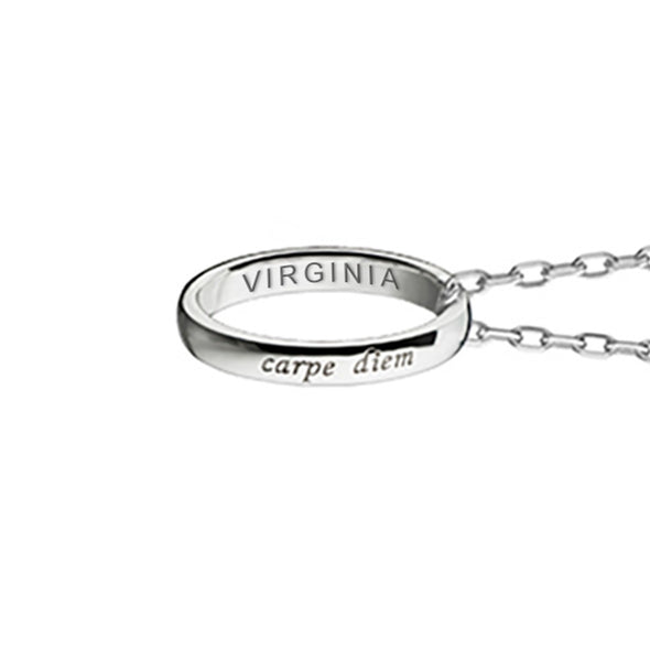University of Virginia Monica Rich Kosann &quot;Carpe Diem&quot; Poesy Ring Necklace in Silver Shot #3