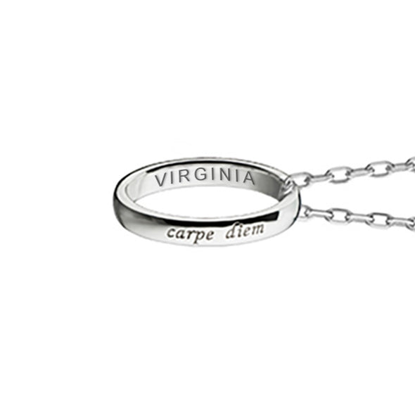 University of Virginia Monica Rich Kosann "Carpe Diem" Poesy Ring Necklace in Silver Shot #3