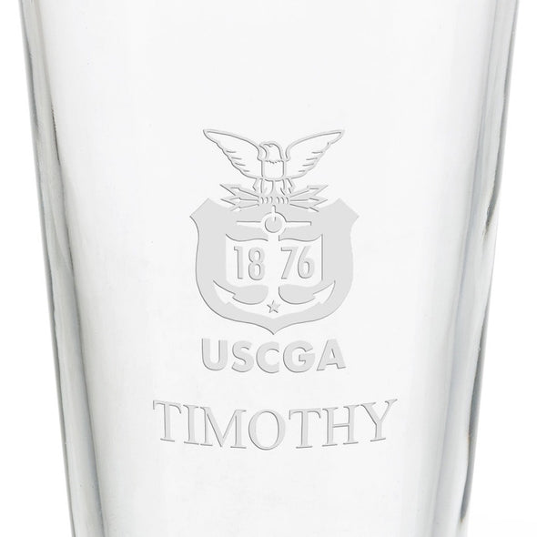 US Coast Guard Academy 16 oz Pint Glass- Set of 4 Shot #3