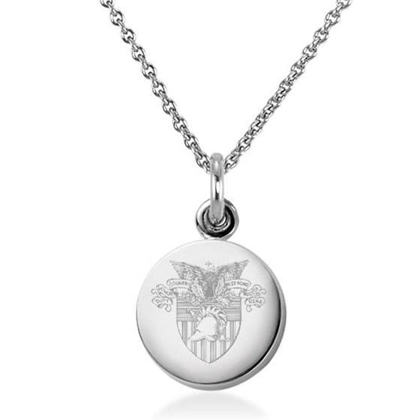 US Military Academy Necklace with Charm in Sterling Silver Shot #1