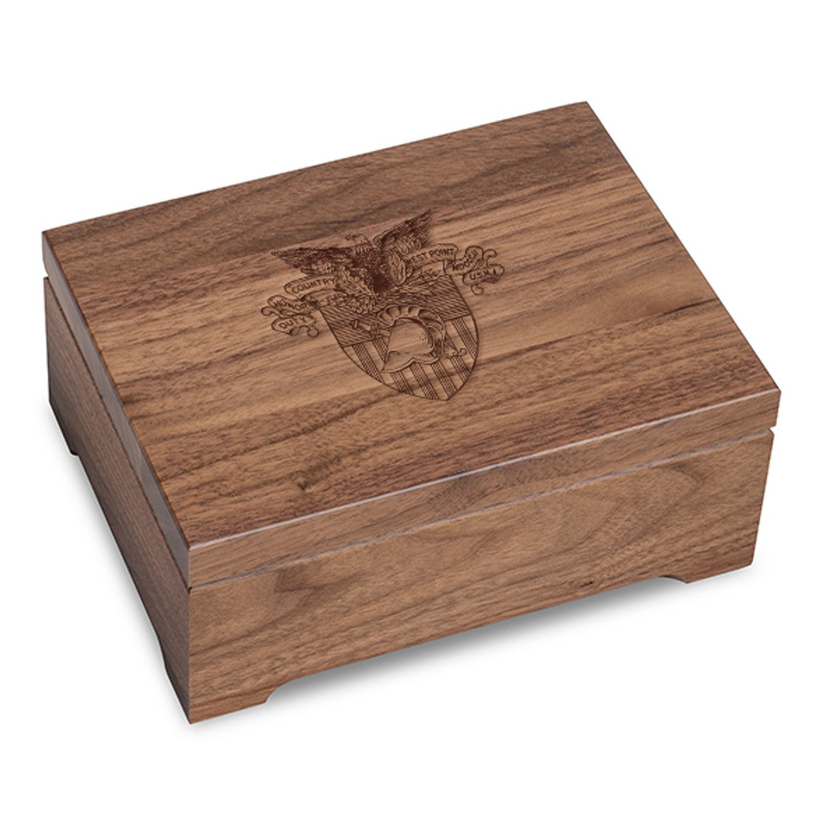 US Military Academy Solid Walnut Desk Box - Graduation Gift