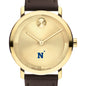 US Naval Academy Men's Movado BOLD Gold with Chocolate Leather Strap Shot #1