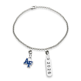 USAFA Class Year Sterling Silver Anklet Shot #1