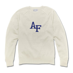 USAFA Ivory and Royal Blue Letter Sweater by M.LaHart Shot #1
