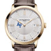 USAFA Men's Baume et Mercier 40mm Gold PVD Classima Watch with Silver Dial & Dark Brown Leather Strap