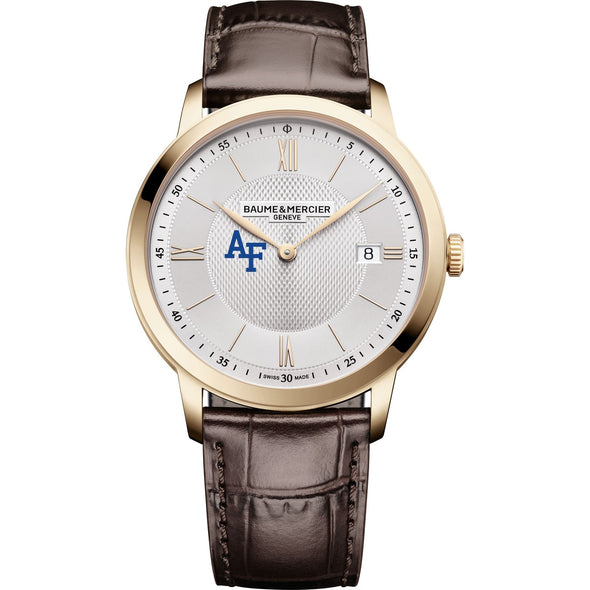 USAFA Men's Baume et Mercier 40mm Gold PVD Classima Watch with Silver Dial & Dark Brown Leather Strap Shot #2
