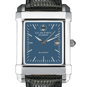 USAFA Men's Blue Quad Watch with Leather Strap Shot #1