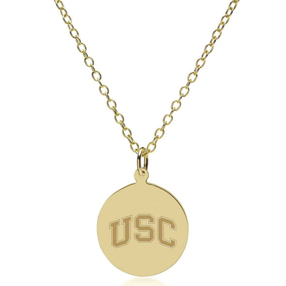 USC 18K Gold Pendant & Chain Shot #1