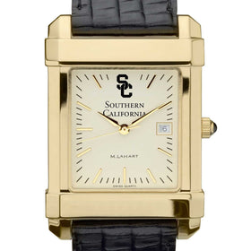 USC Men's Gold Quad with Leather Strap Shot #1