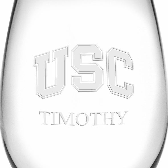 USC Stemless Wine Glasses Made in the USA - Set of 2 Shot #3
