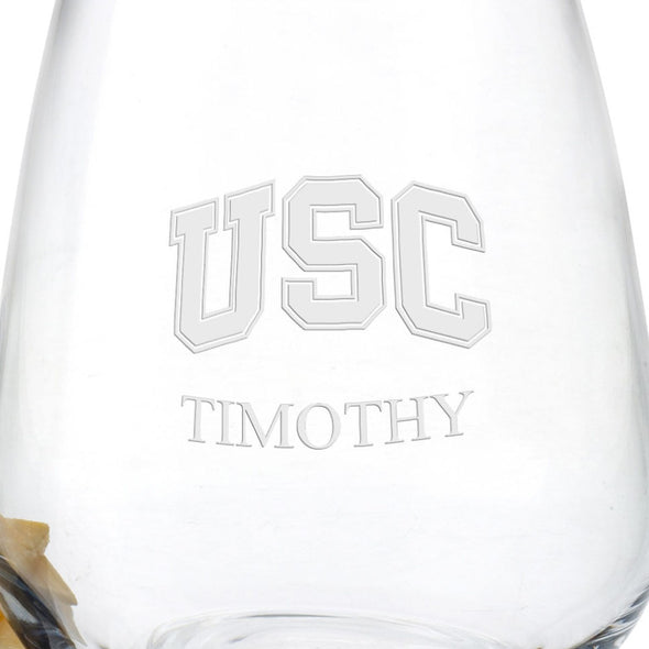 USC Stemless Wine Glasses - Set of 2 Shot #3