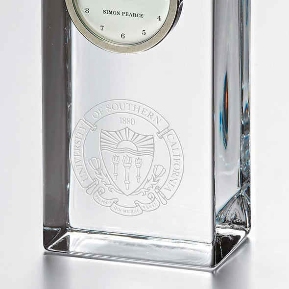 USC Tall Glass Desk Clock by Simon Pearce Shot #2