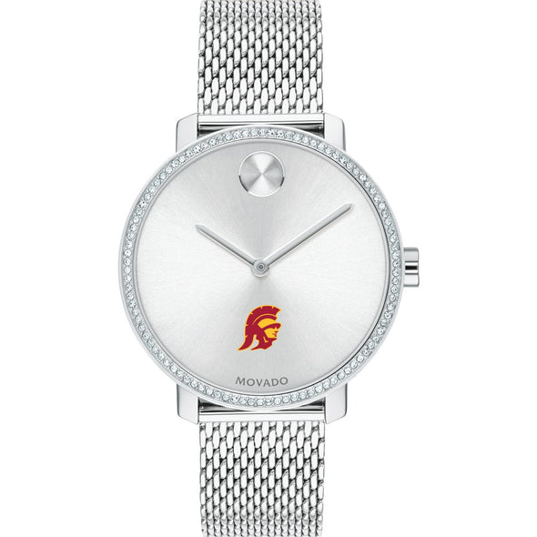 USC Women's Movado Bold with Crystal Bezel & Mesh Bracelet Shot #2