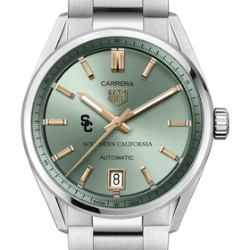 USC Women's TAG Heuer Steel Carrera Automatic with Green Dial Shot #1
