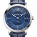 USCGA Men's Baume et Mercier 40mm Classima Quartz Watch with Blue Dial & Dark Blue Leather Strap