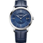 USCGA Men's Baume et Mercier 40mm Classima Quartz Watch with Blue Dial & Dark Blue Leather Strap Shot #2
