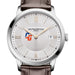 USCGA Men's Baume et Mercier 40mm Classima Quartz Watch with Silver Dial & Dark Brown Leather Strap
