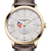 USCGA Men's Baume et Mercier 40mm Gold PVD Classima Watch with Silver Dial & Dark Brown Leather Strap