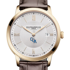 USCGA Men's Baume et Mercier 40mm Gold PVD Classima Watch with Silver Dial & Dark Brown Leather Strap Shot #1