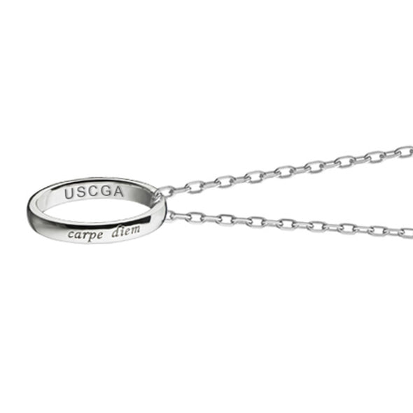 USCGA Monica Rich Kosann "Carpe Diem" Poesy Ring Necklace in Silver Shot #3