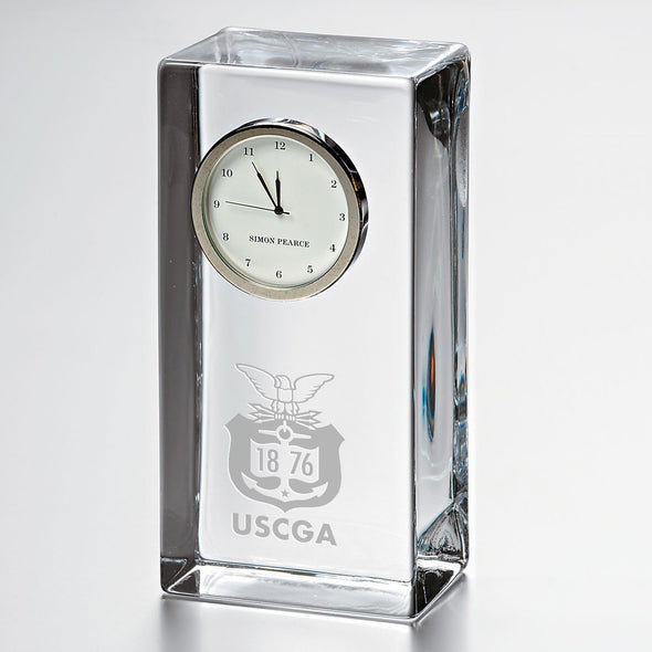 USCGA Tall Glass Desk Clock by Simon Pearce Shot #1