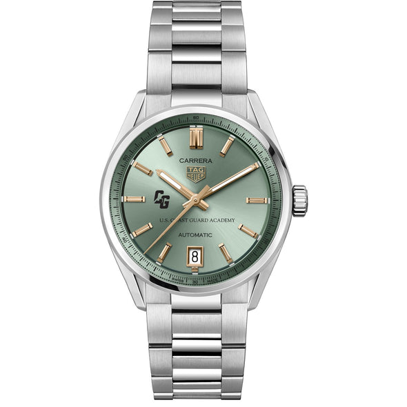 USCGA Women's TAG Heuer Steel Carrera Automatic with Green Dial Shot #2
