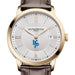 USMMA Men's Baume et Mercier 40mm Gold PVD Classima Watch with Silver Dial & Dark Brown Leather Strap