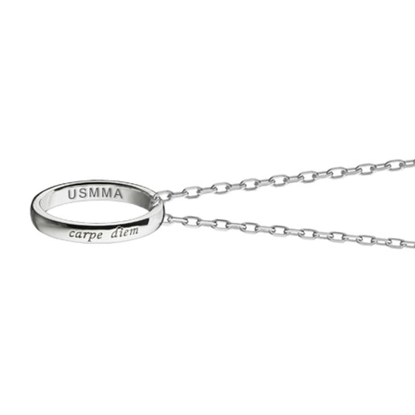 USMMA Monica Rich Kosann "Carpe Diem" Poesy Ring Necklace in Silver Shot #3