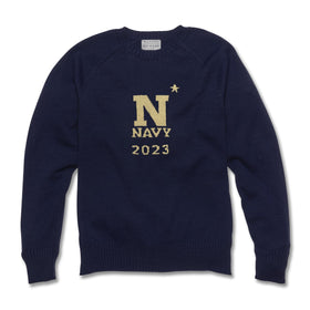 USNA Class of 2023 Navy Blue and Gold Sweater by M.LaHart Shot #1
