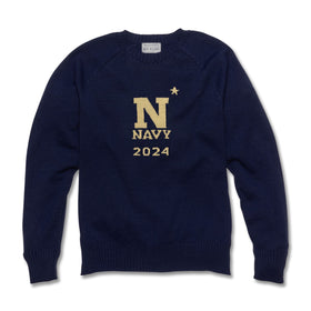 USNA Class of 2024 Navy Blue and Gold Sweater by M.LaHart Shot #1