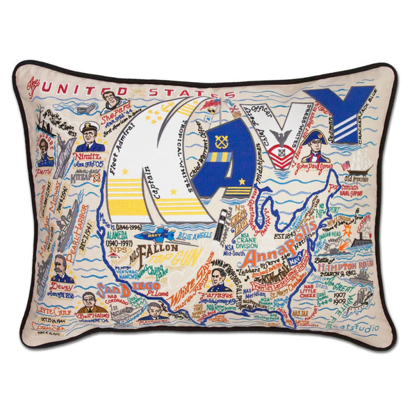 USNA Embroidered Pillow Shot #1