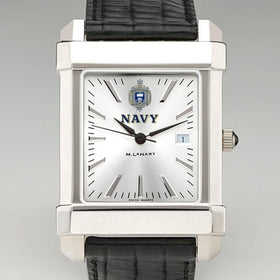 USNA Men's Collegiate Watch with Leather Strap Shot #1