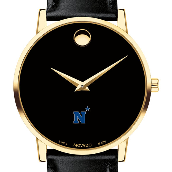 USNA Men&#39;s Movado Gold Museum Classic Leather Shot #1