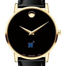 USNA Men's Movado Gold Museum Classic Leather Shot #1