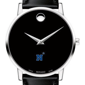 USNA Men's Movado Museum with Leather Strap Shot #1