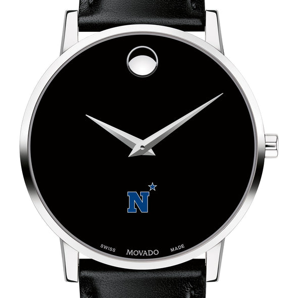 USNA Men's Movado Museum with Leather Strap Shot #1