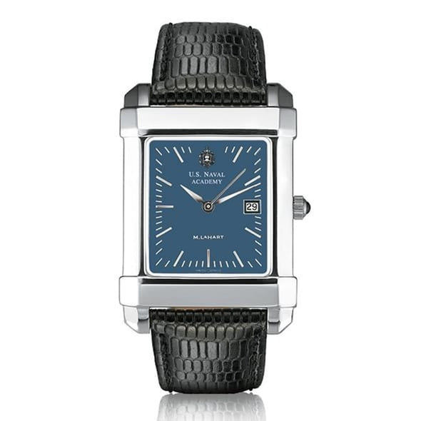 USNA Men's Steel Quad Blue Dial with Leather Shot #2