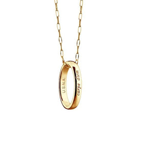 USNA Monica Rich Kosann "Carpe Diem" Poesy Ring Necklace in Gold Shot #1