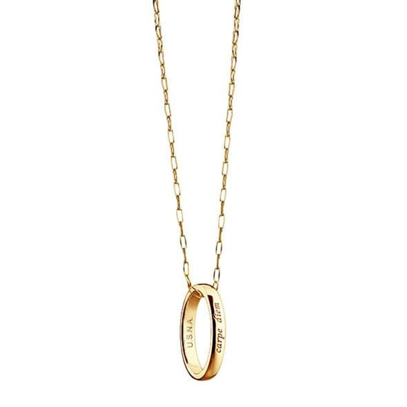 USNA Monica Rich Kosann "Carpe Diem" Poesy Ring Necklace in Gold Shot #2