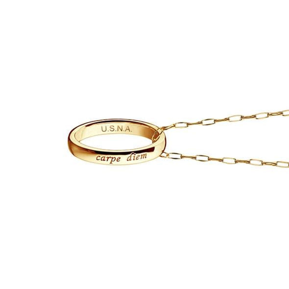 USNA Monica Rich Kosann "Carpe Diem" Poesy Ring Necklace in Gold Shot #3