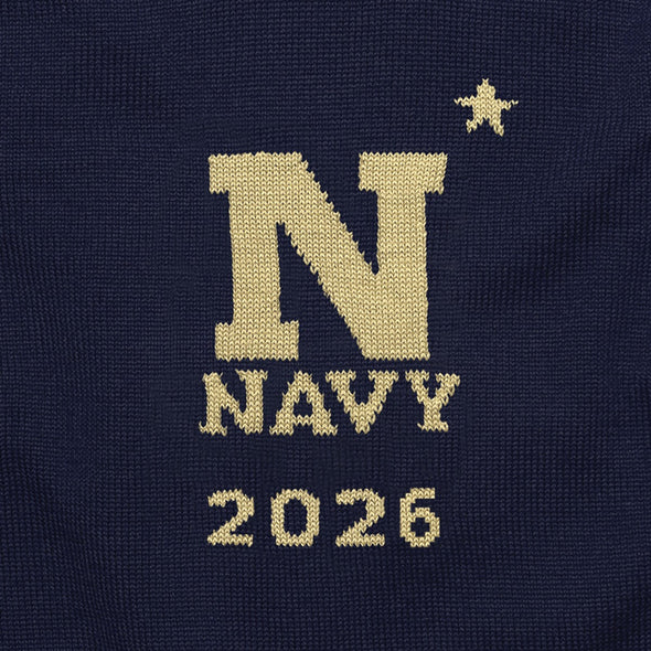 USNA Navy Blue and Gold Sweater with Class Year Shot #2