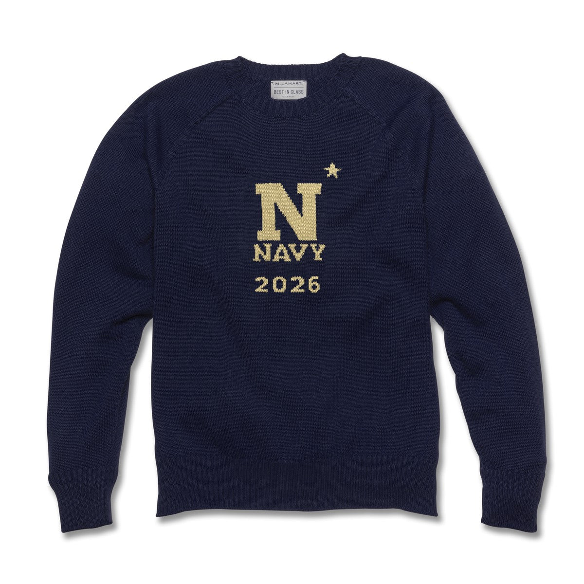USNA Navy Blue and Gold Sweater with Class Year | M.LaHart & Co.