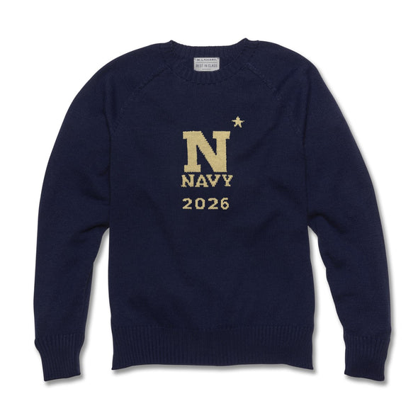 2026 USNA Navy Blue and Gold Sweater with Class Year Shot #1