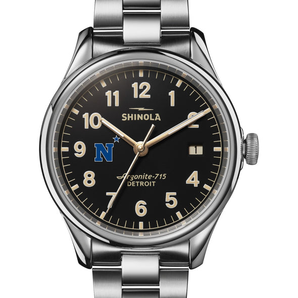 USNA Shinola Watch, The Vinton 38 mm Black Dial Shot #1
