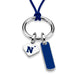 USNA Silk Necklace with Enamel Charm & Sterling Silver Tag
