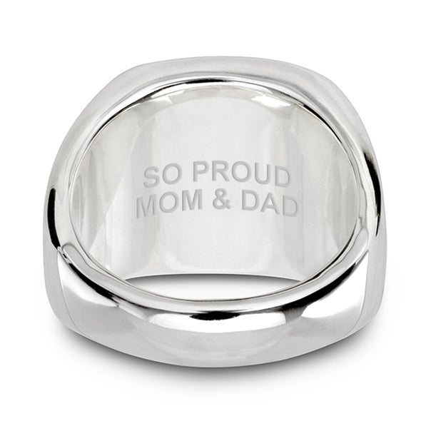 USNA Sterling Silver Oval Signet Ring Shot #8